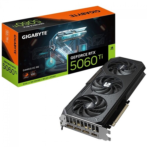 Placa de Vídeo Gigabyte NVIDIA GeForce RTX 5060 Ti Gaming OC 8GB GDDR7 DLSS Ray Tracing GV-N506TGAMING OC-8GD