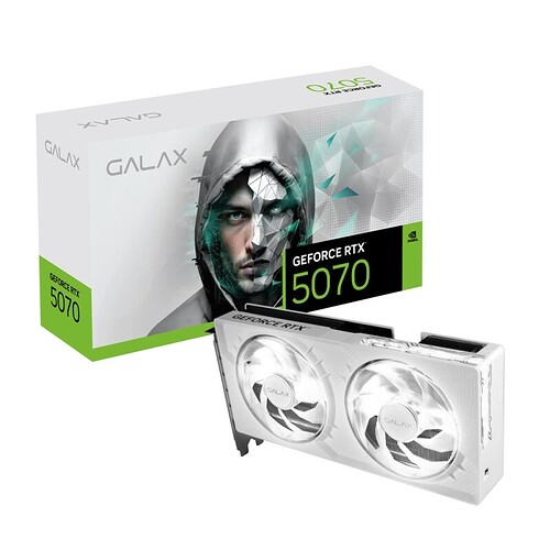 Placa de Video Galax GeForce RTX 5070 1-Click OC White 12GB GDDR7 192-bit DLSS4 - 57NON7MDBSWH