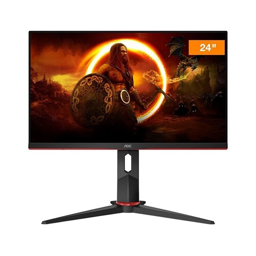 Monitor Gamer AOC 238" 24G2S/BK com tela Widescreen Full HD 165Hz tempo de resposta de 1ms e AMD FreeSync Premium - Pret