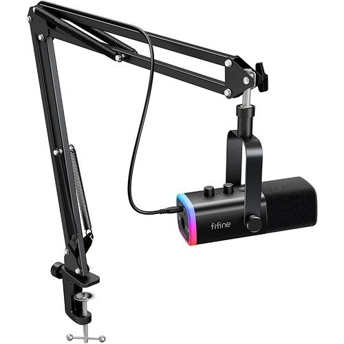 Conjunto de Microfone para Jogos Xlr/USB Fifine AM8T