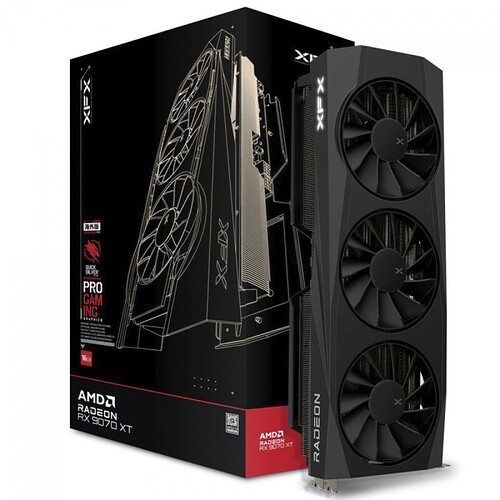 Placa de Vídeo XFX Quicksilver AMD Radeon RX 9070 XT Gaming Edition 16GB GDDR6 FSR Ray Tracing RX-97TQICKB9
