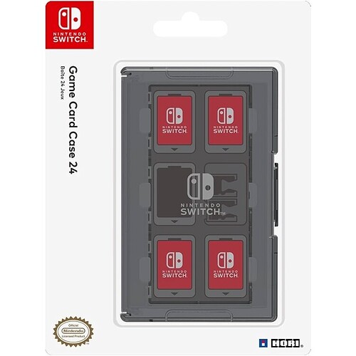 HORI Estojo para 24 Cartões de Jogo Nintendo Switch Officially Licensed by Nintendo Preto Semi-rígido Magnético