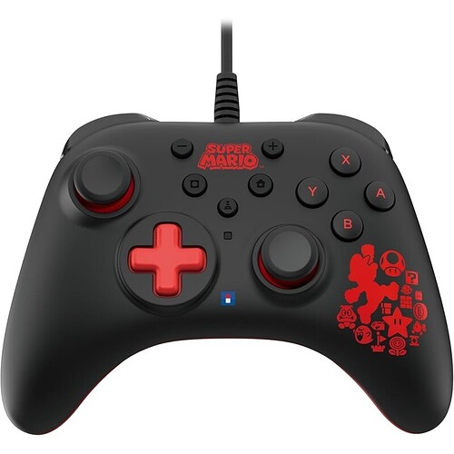 HORI Nintendo Switch HORIPAD Turbo (Mario) Ergonomic Wired Controller Pad - Offically Licensed by Nintendo