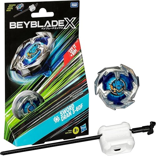 Beyblade X Sword Dran 3-60F Kit Inicial com pião e lançador