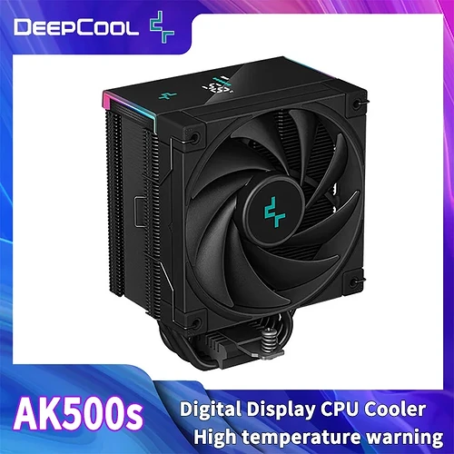 DeepCool AK500S CPU Cooler com display digital 5 tubos de calor TDP 240W Radiador 120mm FDB Silent CPU Air