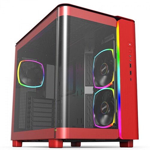 Gabinete Gamer Montech King 95 Pro ARGB Mid Tower Vidro Temperado ATX Red Sem Fonte Com 6 Fans