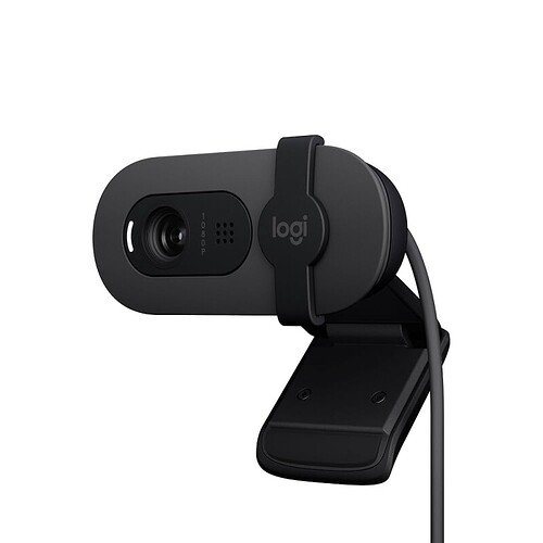 Webcam Full HD Logitech Brio 100 com Microfone Integrado Proteção de Privacidade Correção Automática de Luz e Conex