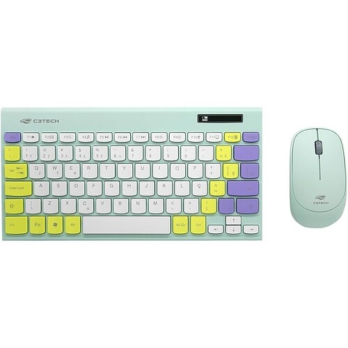 Combo s/fio C3Tech Teclado e Mouse K-W71GN TKL ambidestro Layout Português Brasileiro Multimídia Anti-Respingo Teclas