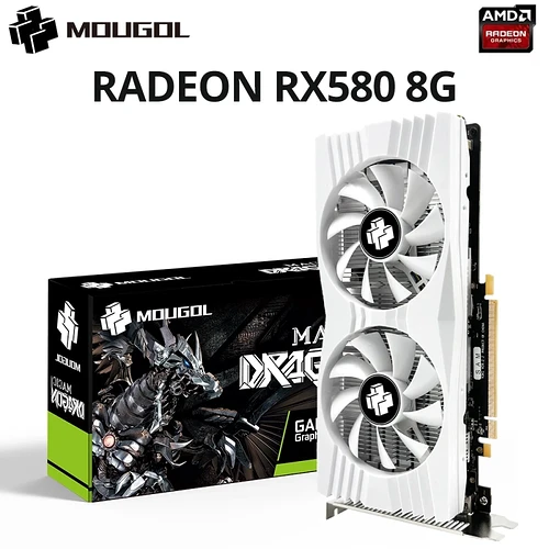 Mogol radeon rx580 8g placa gráfica gddr5 memória amd placa de jogos pcie3.0x16 hdmi-compatível dp para acessórios d