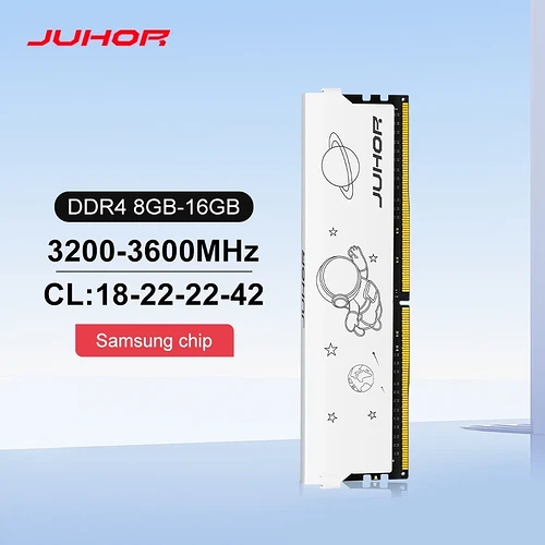 16GB Ram JUHOR DDR4 2X8GB 3200MH White Gaming