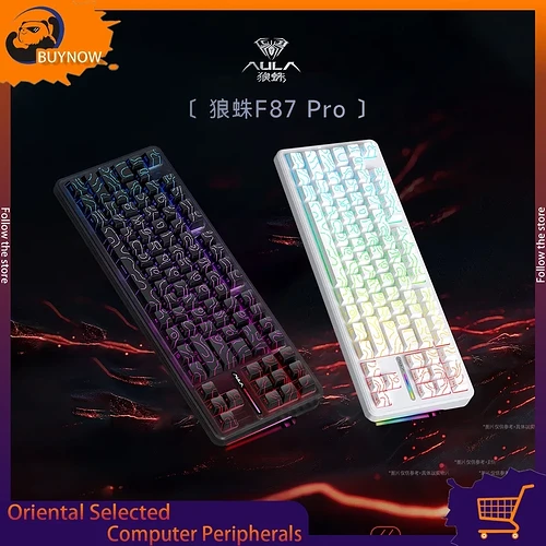 Teclado Mecânico Sem Fio RGB PBT 87 2.4g/Usb/Bluetooth Tri Mode Sem Fio 87 Chave Rgb Pbt Junta 5 Camadas Silencing Cha