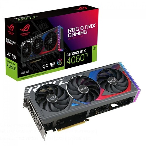 Placa de Vídeo Asus NVIDIA GeForce RTX 4060 Ti ROG Strix Gaming OC 8GB GDDR6 DLSS Ray Tracing ROG-STRIX-RTX4060TI-O8G-G