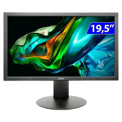 Monitor Acer LED 19,5" HD HDMI VGA E200Q - Preto - Bivolt