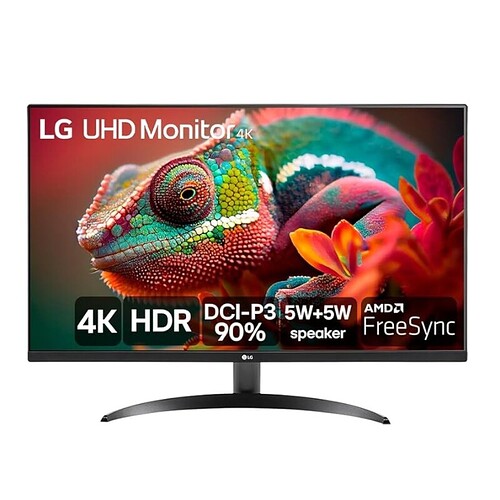 Monitor LG UHD 4K - Tela de 32" 4K DCI-P3 90% HDMI Display Port HDR10 AMD Free Sync Dynamic Action Sync Black Stabilize