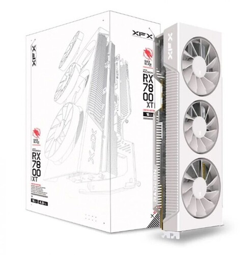 Placa de Vídeo RX 7800 XT Magnetic Air Gaming Graphics Card with XFX Qicksilver White AMD Radeon 16GB GDDR6 Freesync