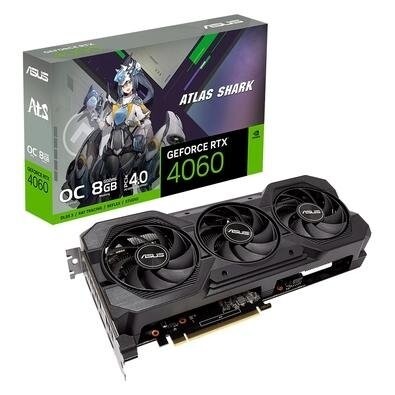 Placa de Vídeo RTX 4060 8G V2 Gaming ATS OC ASUS NVIDIA GeForce 8GB GDDR6 DLSS Ray Tracing G-Sync - 90YV0JM2-M0NA00