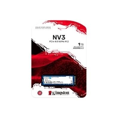 SSD Kingston NV3 1 TB M.2 2280 PCIe 4.0 x4 NVMe Leitura: 6000 MB/s Gravação: 4000 MB/s Azul - SNV3S/1000G
