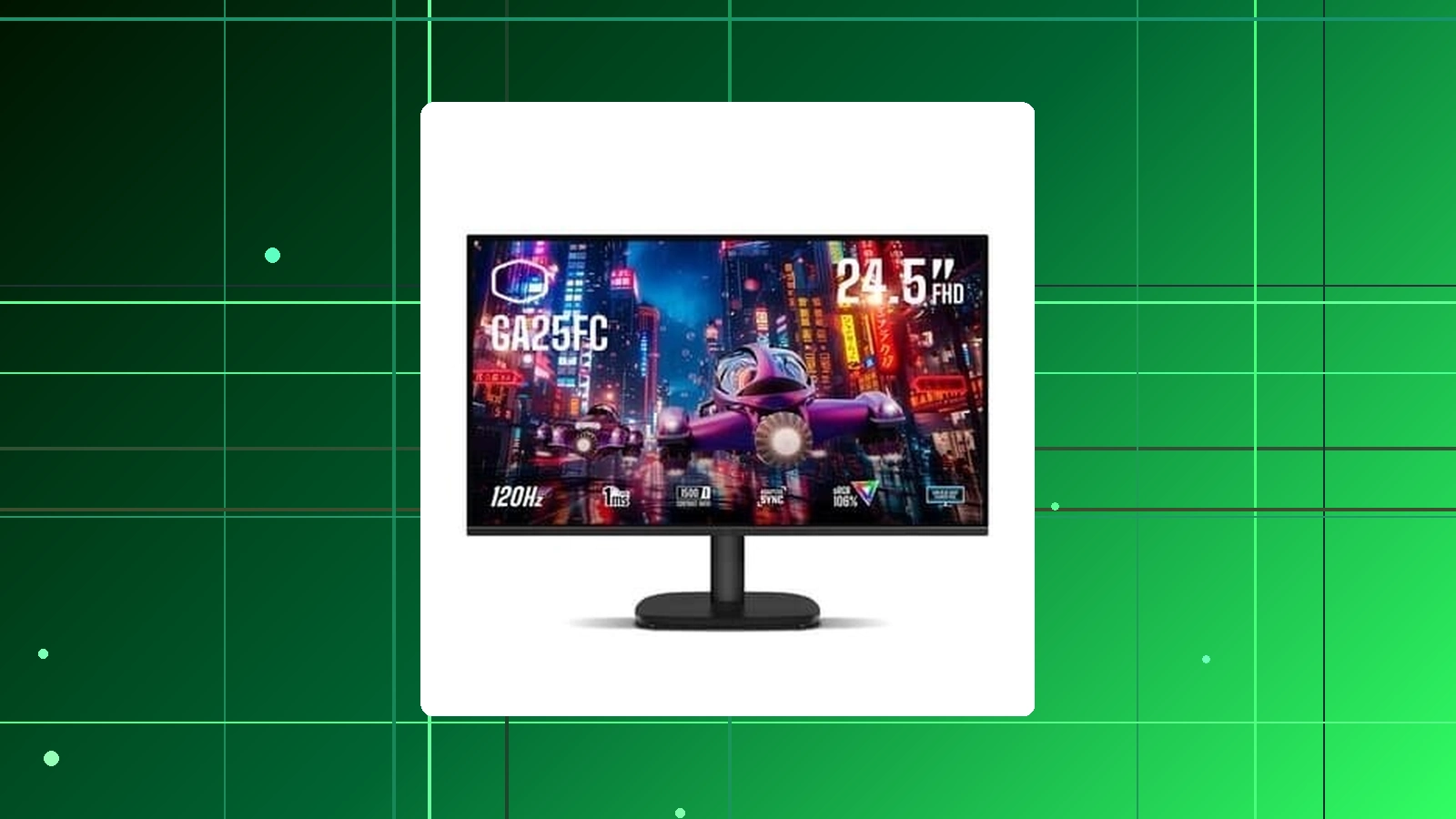 Monitor Gamer Cooler Master 24,5" FHD 120Hz 1ms IPS HDMI e VGA Preto - GA25FC em promoção