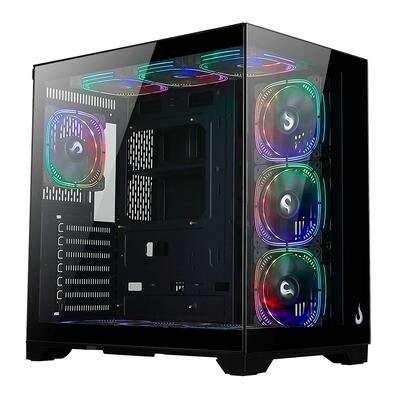 Gabinete Gamer Rise Mode Galaxy Glass Standard V2 Mid Tower ATX Lateral e Frontal em Vidro Temperado Com 10 Ventoinhas P