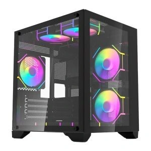 Gabinete Gamer Aigo C270 Mini-Tower Lateral de Vidro Preto C270-BK
