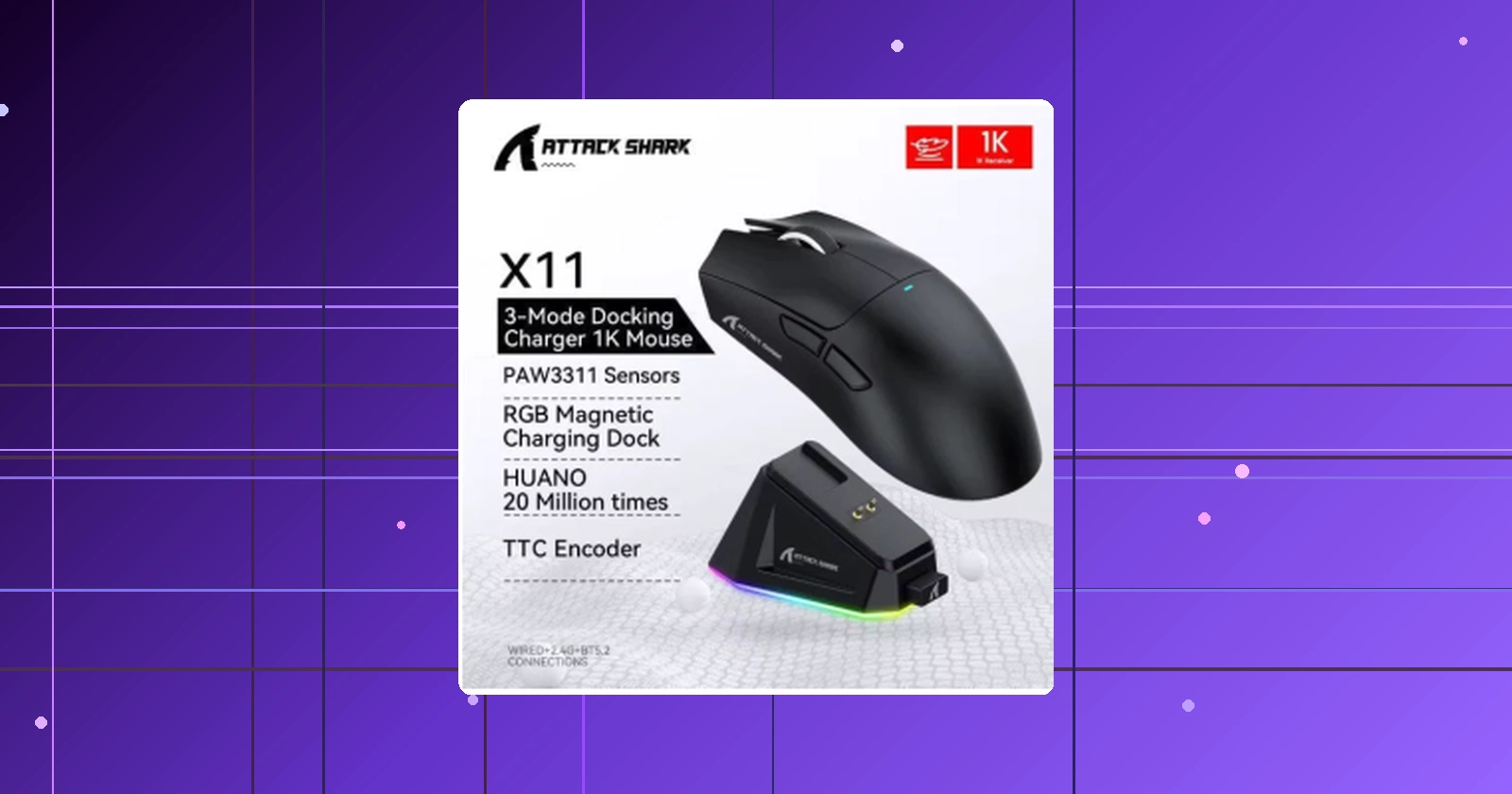 Mouse Wireless Attack Shark X11 Com dock de carregamento em promoção