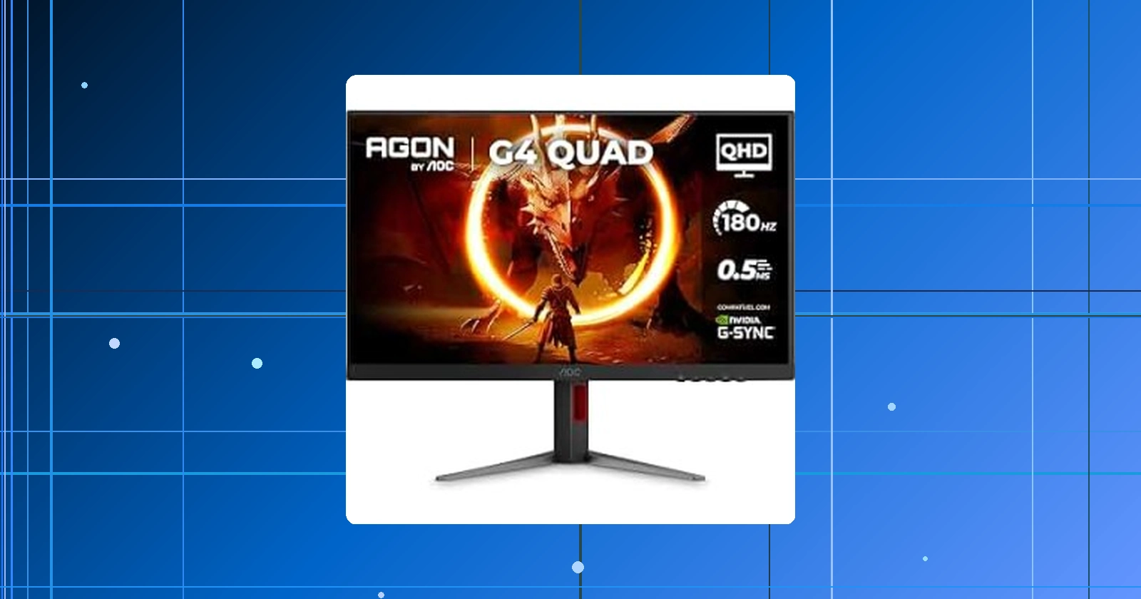 Monitor Gamer AOC AGON QUAD 27" QHD 180Hz 0.5ms IPS HDR10 Base Ajustável Q27G4F em promoção