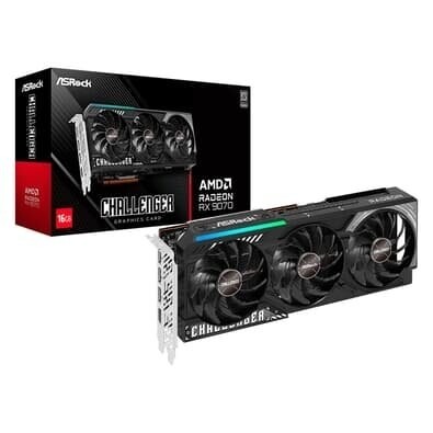 Placa de Vídeo ASRock RX 9070 Challenger AMD Radeon LED 16GB GDDR6 FidelityFX RDNA - 90-GA5NZZ-00UANF