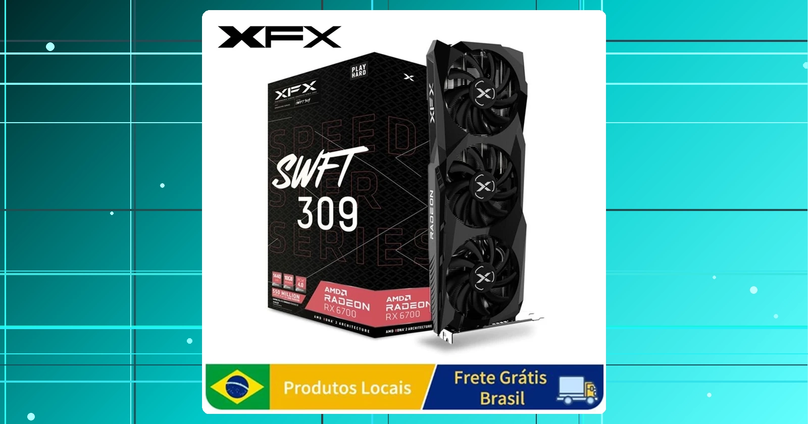 Placa de Vídeo AMD XFX RX 6700 10GB em promoção