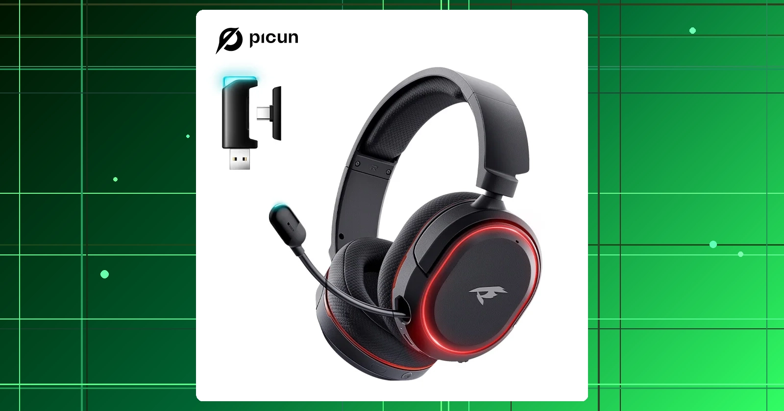 Headset Sem Fio Picun G2 7.1 Bluetooth 5.3 2.4G