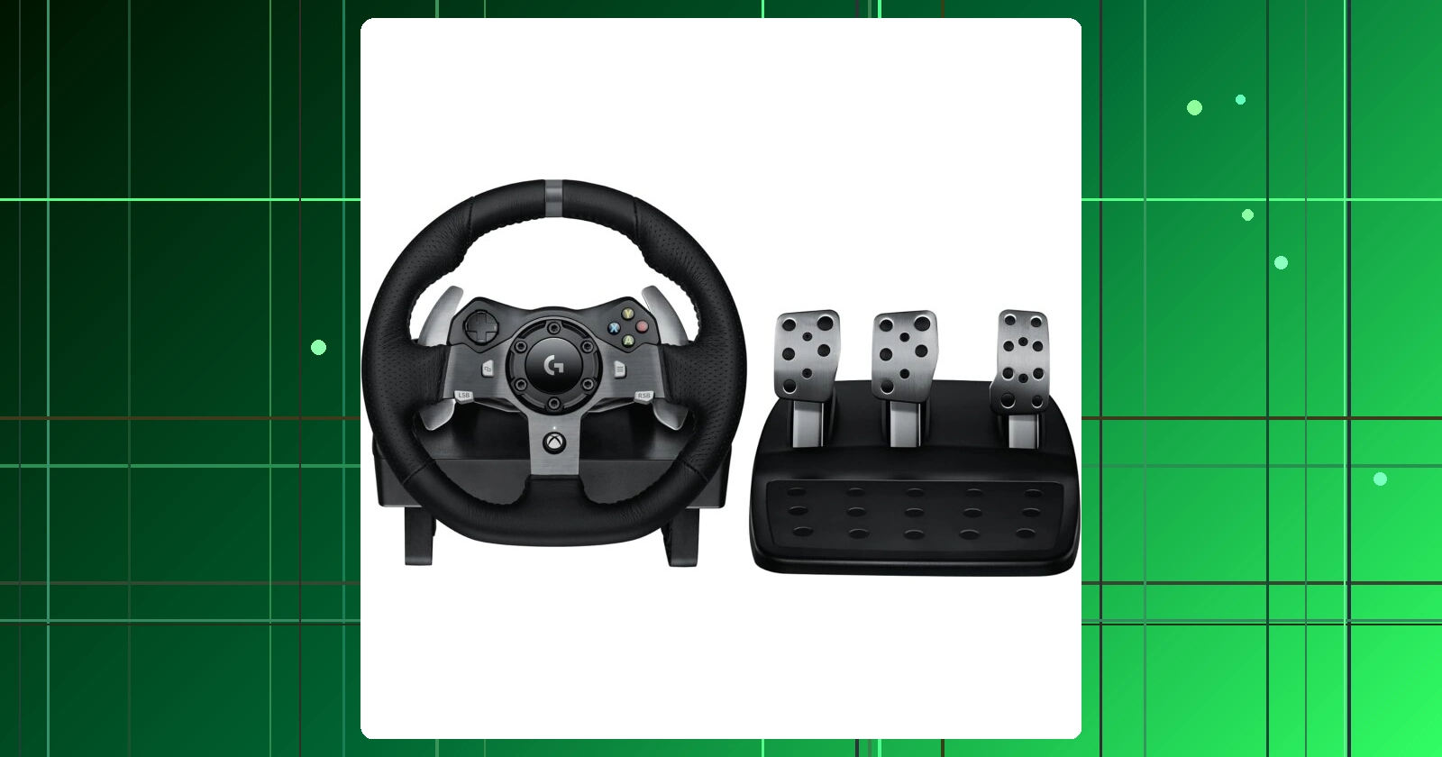 Volante Logitech G920 Driving Force e Pedais com Force Feedback para Xbox Series X|S Xbox One PC Mac