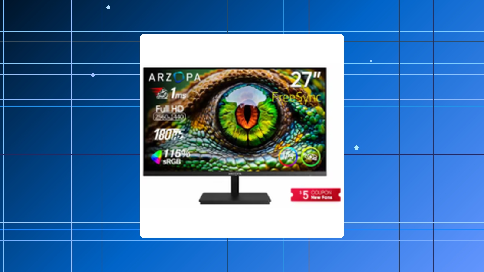 Monitor ARZOPA Gaming Tela IPS 27" 180hz QHD 2K ,2560x1400 em promoção
