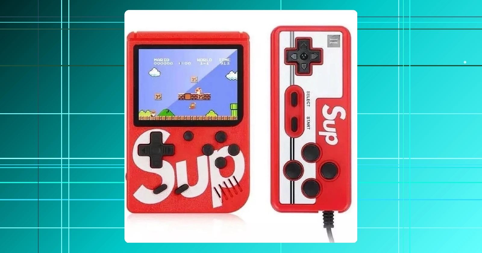 Mini Video Game Portátil Sup C 400 jogos + 1 Controle para 2 jogadores Console