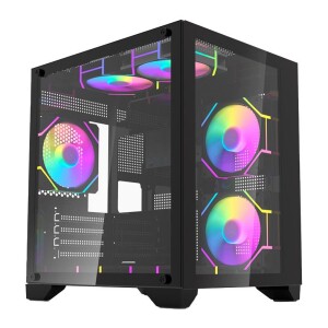 Gabinete Gamer Aigo C270 Mini-Tower Lateral de Vidro Preto C270-BK
