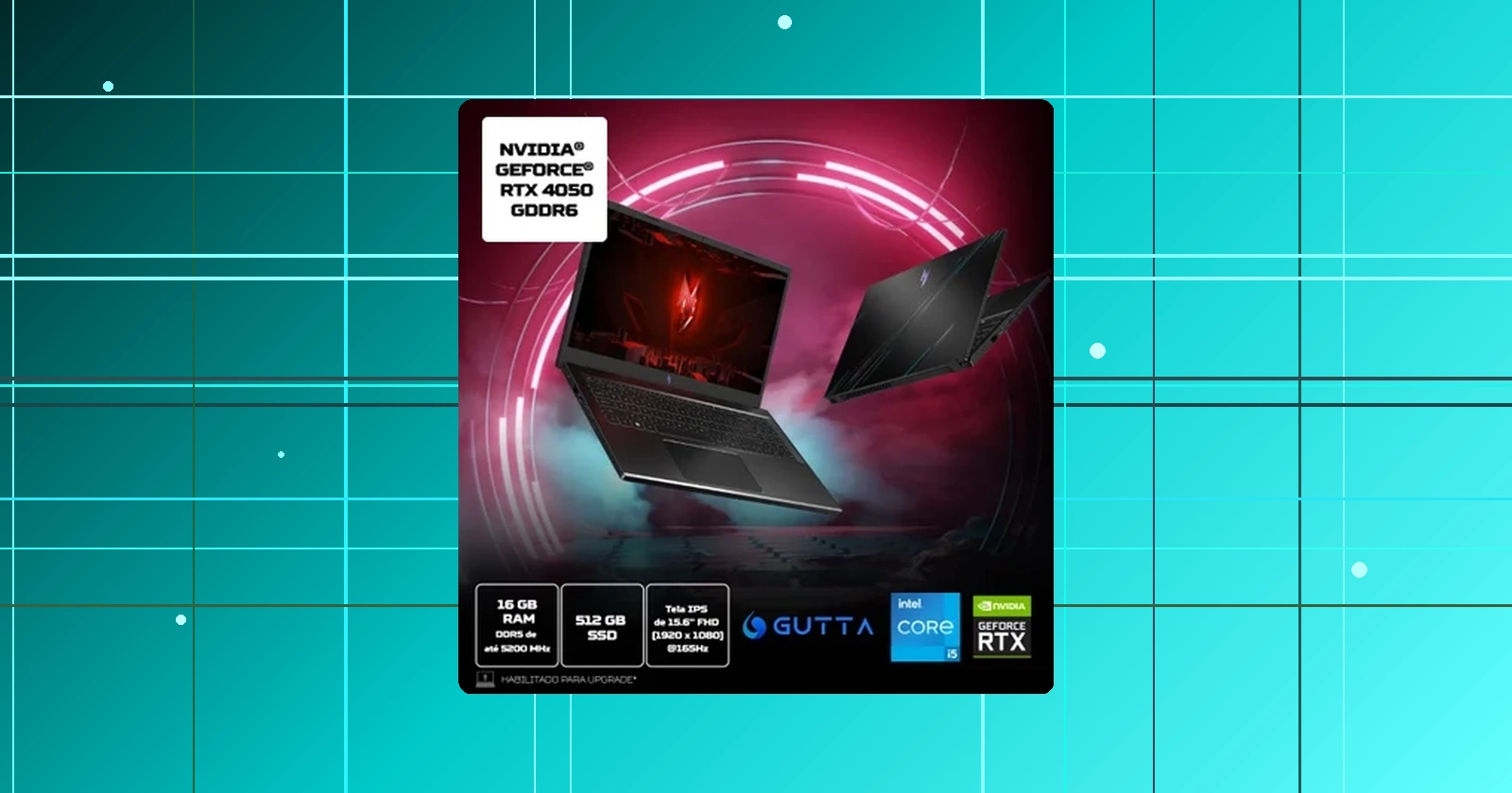 Notebook Gamer Acer Nitro V15 Intel Core i5-13420h 16GB RTX 4050 SSD 512GB Tela 15.6" FHD Linux - Anv15-51-51uz