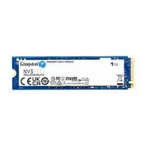 SSD Kingston NV3 1 TB M.2 2280 PCIe 4.0 x4 NVMe Leitura: 6000 MB/s Gravação: 4000 MB/s Azul - SNV3S/1000G