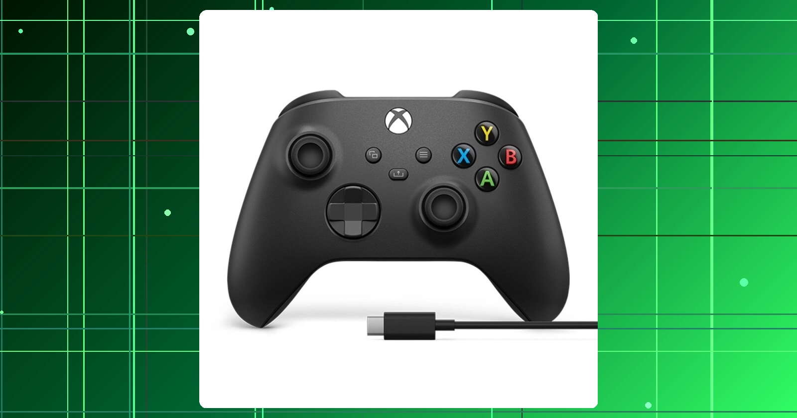 Controle Sem Fio Xbox Series e PC Carbon Black com Cabo USB-C - 1V8-00013