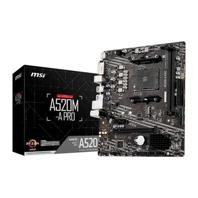 Placa-Mãe MSI A520M-A PRO AMD AM4 mATX DDR4 Preto - A520M-A PRO
