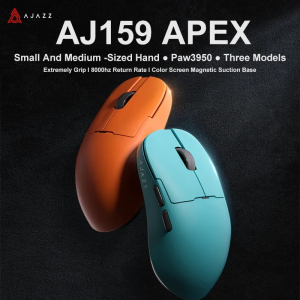 Ajazz aj159 apex mouse sem fio bluetooth de três modos rgb base de carregamento magnético paw3950 30kdpi acessório de mouse para jogos de baixa latênc
