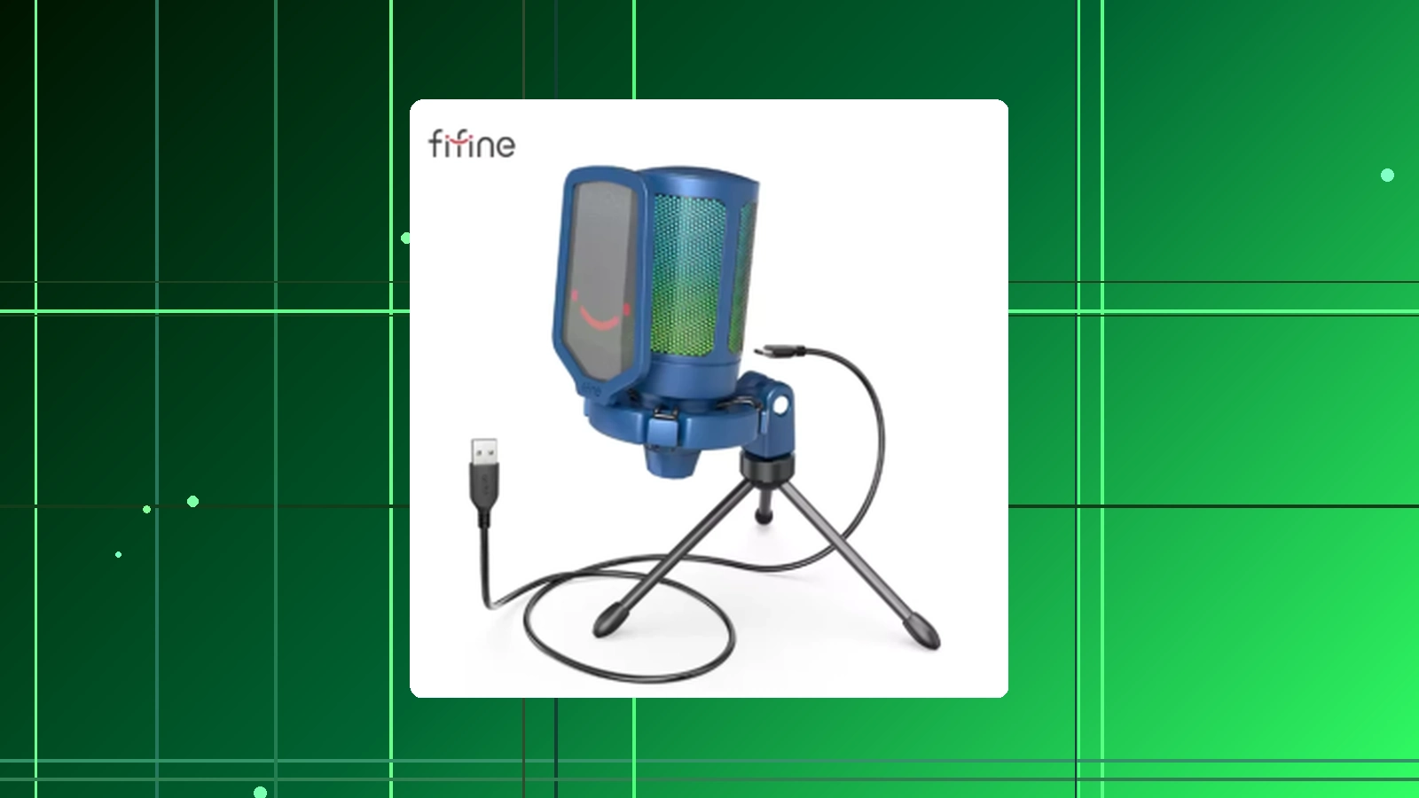 Microfone Fifine Ampligame A6V RGB em promoção