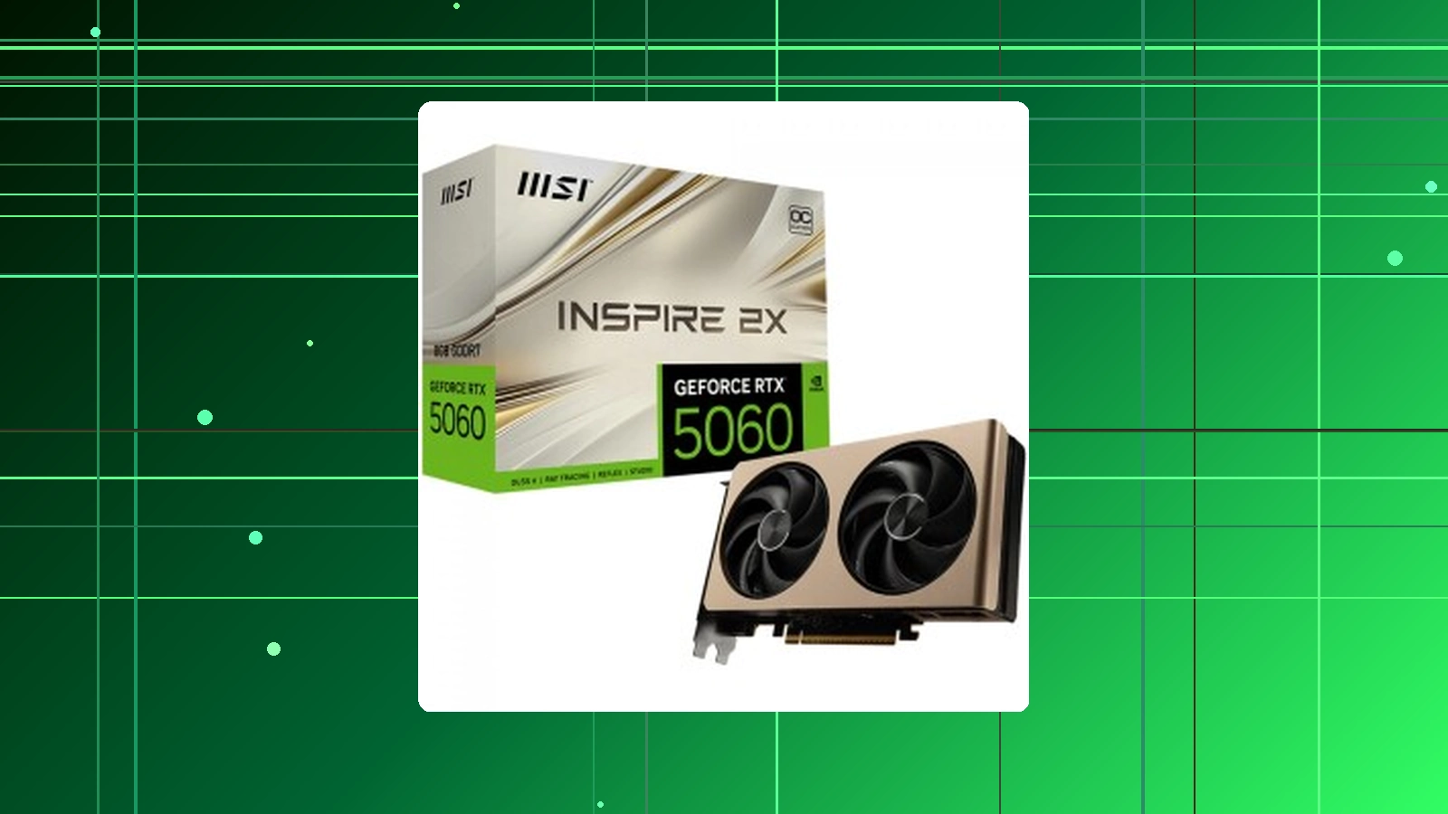 Placa de Vídeo MSI NVIDIA GeForce RTX 5060 Inspire 2X OC 8GB GDDR7 DLSS Ray Tracing - G506-8I2C em promoção