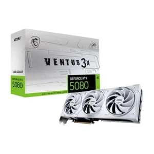 Placa de Vídeo MSI GeForce RTX 5080 16G VENTUS 3X OC WHITE NVIDIA GeForce 16GB GDDR7 FP4 e DLSS 4 - G5080-16V3CW
