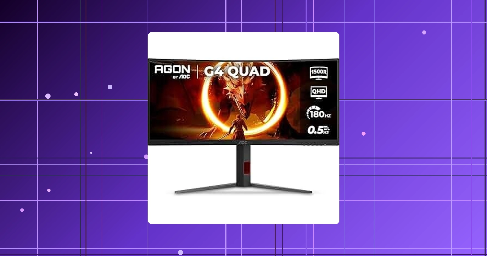 Monitor Gamer Curvo AOC AGON QUAD 34" Ultrawide WQHD 180Hz 05ms Base Ajustável U34G4C