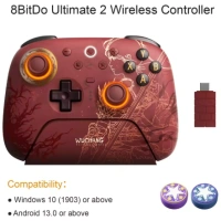 Controle Sem Fio 8BitDo Ultimate 2 PC e Android Bluetooth e Wireless Analógicos TMR e Dock de Carregamento